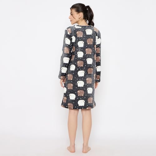 Image of CAMEY Women's Printed Nightgown, Long Sleeves, Nighty