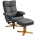 HOMCOM Relaxsessel mit Hocker, 360°drehbarer Fernsehsessel mit...
