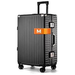 It'Go Aluminium Rahmen Koffer M Groß Hartschalenkoffer Gepäck mit 4 Rollen Handgepäck Reisekoffer Koffer&Trolleys Schwarz