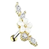 Dieser ausgefallenen Körperschmuck kann als Ohrpiercing, Helix, Tragus, Cartilage, Knorpel, Ohr, Conch, Rook, Daith, Snug, Lobe, Ohrring, Ohrschmuck, Ohrringe, Ohrstecker, Helixpiercing oder Ohrknorpel Piercings getragen werden.