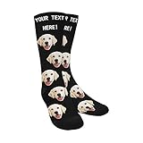 Custom Face Socks Prime Black Crew Socks with Personalized Faces on Them with Your Text