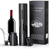 Quntis Tire Bouchon Électrique   6s Une Clé pour Ouvrir  Tire Bouchon Professionnel Ouvre Bouteille Champagne idée Cadeau Homme pour Noël, Nouvel an et Saint Valentin