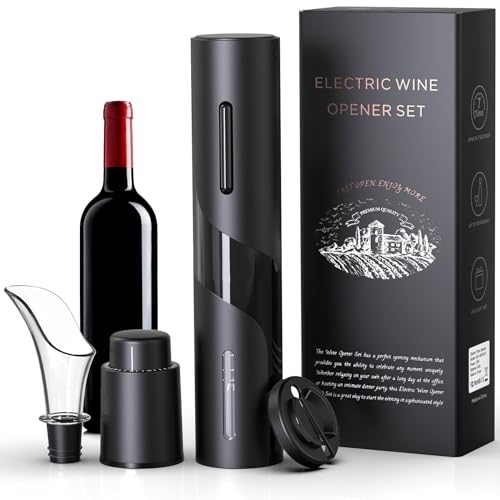 Quntis Tire Bouchon Électrique - 6s Une Clé pour Ouvrir- Tire Bouchon Professionnel Ouvre Bouteille Champagne idée Cadeau Homme pour Noël, Nouvel an et Saint-Valentin