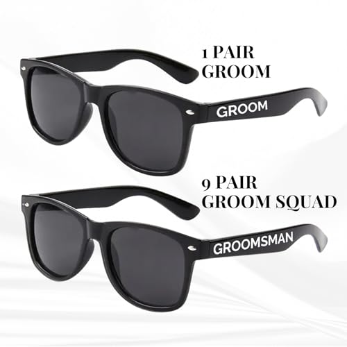 Set of 10 Groom Squad Sunglasses for the Groomsmen. Groom, Best Man, Groomsman Wedding or Bachelor Party Gifts3