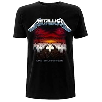 Metallica Master of Puppets Tracks_Men_bl_TS:1XL, T-Shirt Uomo, Nero (Black Black), X-Large