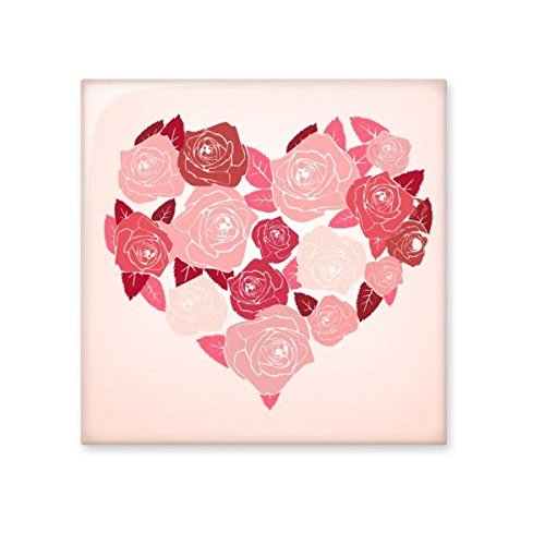 Décor de cuisine romantique avec ce carreau de céramique aux motifs de roses et cœur artistique