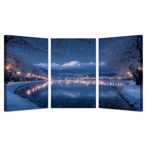 Toile design hivernal pour rompre la monotonie des murs blancs de salon