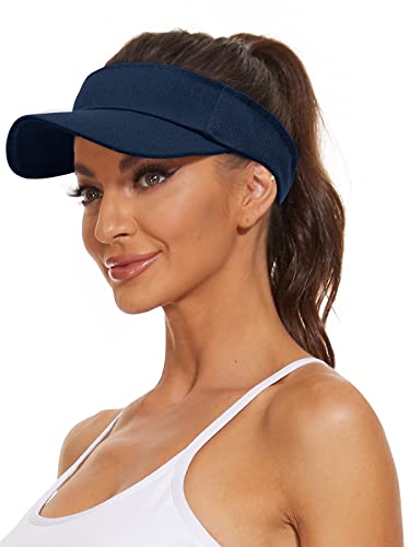 Century Star Visors For Women Mens Sun Visor Hats Sports Outdoor Hat Tennis Running Summer Adjustable Cap Sun Protection Navy Blue One Size #TOP7