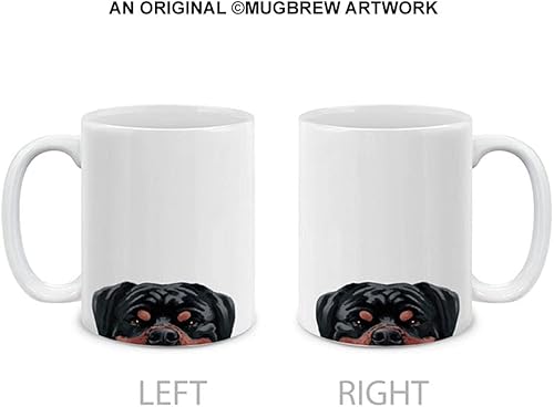 Miniatura 2 de MUGBREW Black Tan Rottweiler - Taza de café de cerámica para perro, 11 onzas