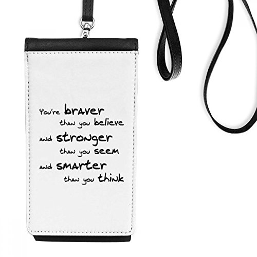 Cadeau porte-monnaie citation motivante et pochette de téléphone en cuir suspendu