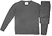 Men's Ultra-Soft Microfiber Tagless Fleece Lined Thermal Top & Bottom Performance Ski Underwear Set, Gray, Large