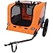 Zefvkip Outdoor Heavy Duty Collapsible Pet Bike Trailer with 16-Inch All-Terrain Wheels & Universal Hitch – Foldable Dog/Cargo Carrier Cart for Bicycles, Orange