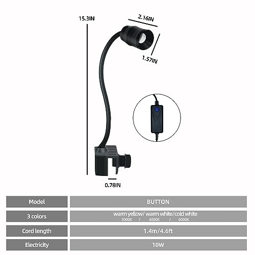 UPETTOOLS Aquarium Light Full Spectrum Fish Tank Lights LED Zoom Lights for Plants 3 Colors Adjustable Focal Length 10w - Thumbnail 5