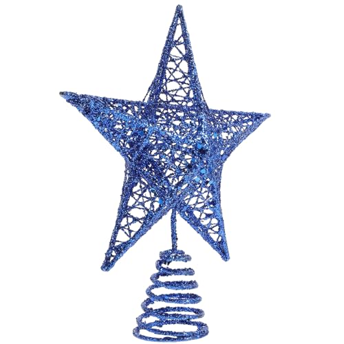 Recopilación de Adornos para la copa del árbol Top 5. 49 Abaodam Adorno De Árbol De Estrella De Cuerda Metálica Azul Copa De Árbol De Estrella Brillante De 5 Puntos para Decoraciones Navideñas De Fiesta De Navidad