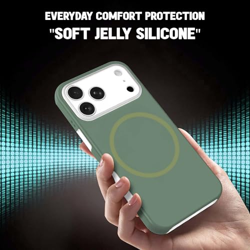 Image of Kratos Soft Silicone Case Cover Compatible with iPhone 17 Pro - Everyday Comfort Protection, Wireless Magnetic Charging Case with Raised Edge Camera & Screen Protection, Shock-Resistant Design