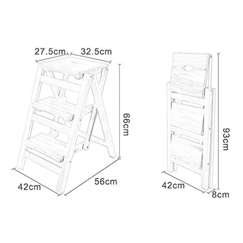 Taburete de peldaño de madera ensanchada de 3 niveles para servicio pesado 4