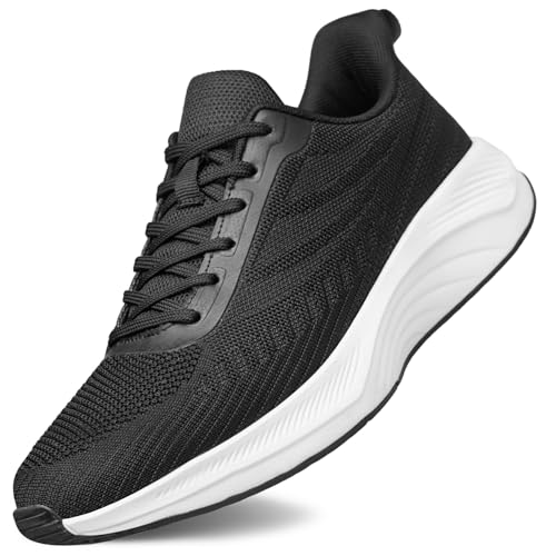 Raoendis Mens Trainers Running Shoes Sport Sneakers, Fashion Trainers Mesh Comfortable Lightweight Athletic Training Sneakers for Outdoor Gym Jogging Black Size 9