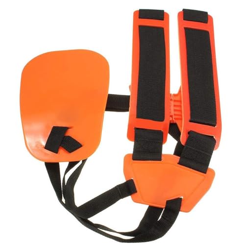 Arnês de Ombro Duplo Universal para Roçadeira, Alças Acolchoadas Ajustáveis, Laranja e Preto arnês d