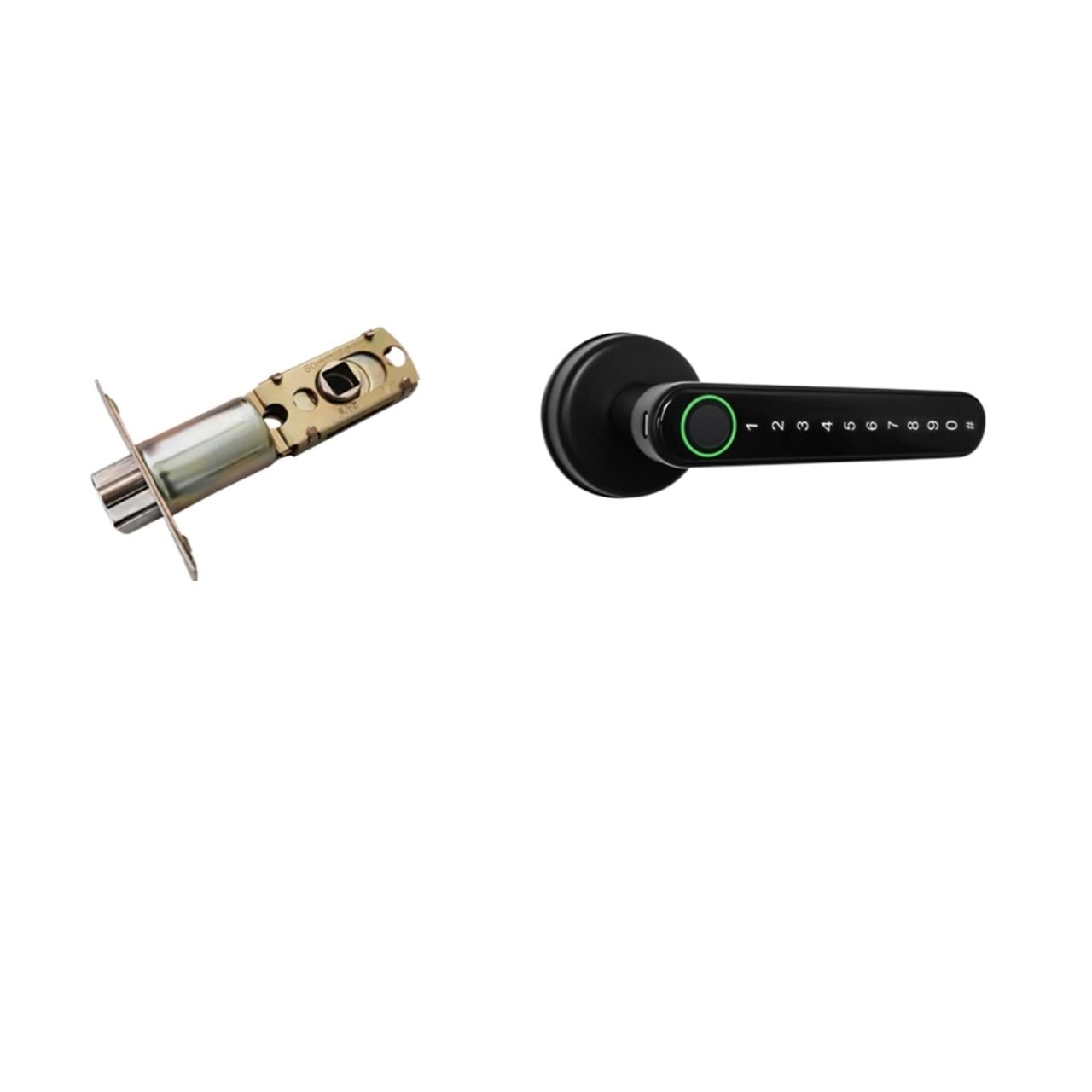 CVFRDD Smart Door Knob, Fingerprint Door Lock Electronic Password Smart Anti Theft Latches Split Wireless Handle Keyless Entry Door Handle(Nero)