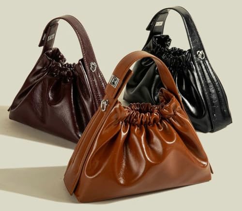 Multi-Way PU Leather Shoulder Bag for Women Adjustable Crossbody Purse with Drawstring Simple Capacity Hobo Handbag2