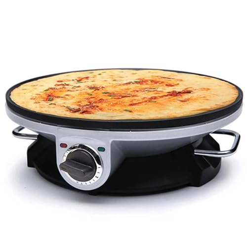 XSDAJSD Crepera eléctrica con Control de Temperatura Ajustable - Acero Inoxidable, fácil de Usar para Hacer Huevos, panqueques y Crepes