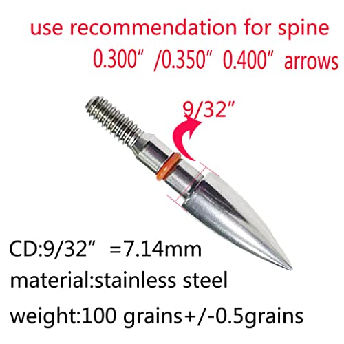 Image of 100 /125 /150 /200 /300 Grains Archery Field Points Practice Field Tips, Archery Target Practice Hunting Arrow Tip for Recurve, Compound Bow Crossbow, Stainless Steel Screw in Broadheads