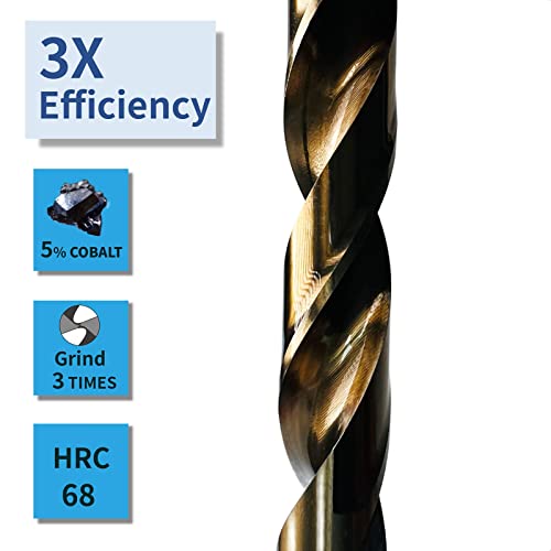 Stroton Cobalt Drill Bit Set (1/16-1/4 Inch, 13Pcs), M35 High Speed Steel Twist Drill Bits For Stainless Steel, Hard Metal, Cast Iron, Plastic And Wood #TOP4