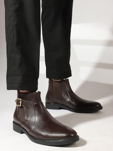 Image of Carlton London Men's Chelsea Comfortable Round Toe Boot with Buckle