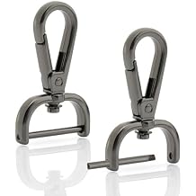 CRAFTMEMORE 2pcs Detachable Snap Hook Swivel Clasp w/Screw Bar VT493 Bag Strap Hardware Replacement 1-1/4 Inch, Gunmetal