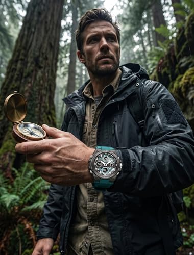 Image of V2A Stryke-TERRAX 5220 Analog-Digital Sports Watch for Men | Bold 3D Dial Design | 50M Waterproof Quartz Watch with Alarm, Stopwatch, Day-Date & Backlight | Rugged Everyday Performance