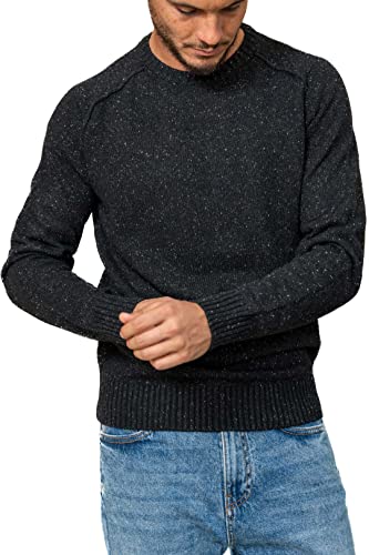 Pull noir en laine mélangée Illogico vêtement chaud hiver manches longues