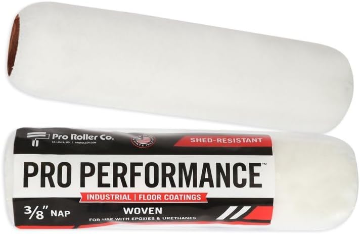 9" Shed-Resistant Woven Roller – 3/8" Nap for Epoxy & Urethane, Sealer & Floor Coatings Pack of 12