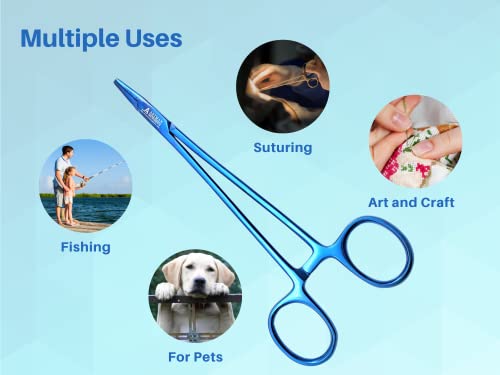 Mayo Hegar Needle Holder 7" Surgical Needle Driver With Tungsten Carbide Blue Plasma Inserts By Artman Instruments #TOP5