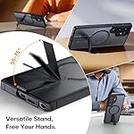 TOCOL Magnetic for Samsung Galaxy S25 Ultra Case, Kickstand with Upgraded Full Camera Protection, Compatible with Magsafe, Drop Protection Slime Cover for Samsung Galaxy S25 Ultra 6.9-Inch (Black) - Image 3