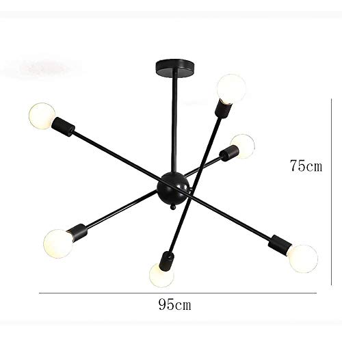 PXY-Modern-Sputnik-Chandelier-6-Lights-Brushed-Brass-Chandelier-Mid-Century-Pendant-Lighting-Gold-Ceiling-Light-Fixture-for-Hallway-Bar-Kitchen-Dining-Room-Black-6-HeadBlack