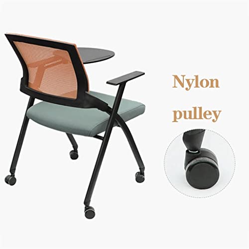 Chaise de réunion de bureau en maille avec tablette écriture et accoudoirs