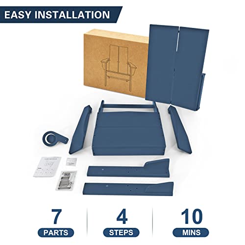 Intoboo Modern Curveback Adirondack Chair, Elegant Double Plate Design Lounge Chairs, Recycable Hdpe Chairs For Outdoor Patio Pool #TOP5