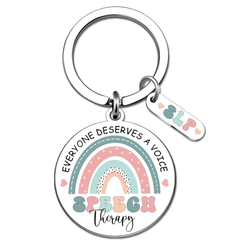 UIWIHHP Speech Therapy Gifts for Women Men SLP Keychain Speech