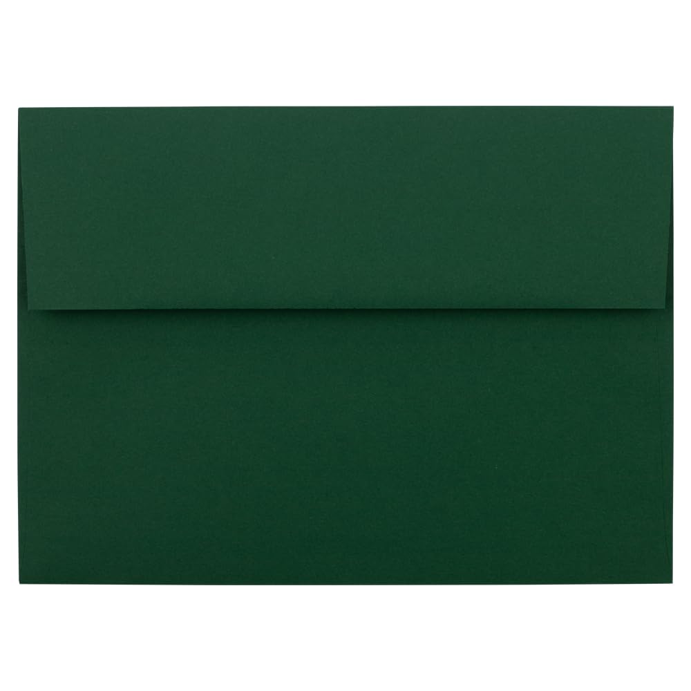 JAM PAPER A7 Premium Invitation Envelopes - 5 1/4 x 7 1/4 - Dark Green - 100/Pack