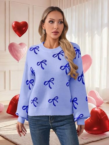 Image of Libsorge Womens Valentine Heart Sweater 2026 Valentines Day Trendy Cute Oversized Long Sleeve Pullover Sweaters