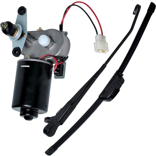 Wadoy UTV Windshield Wiper Motor Kit 12V Compatible with Polaris Ranger RZR 800/900 / 1000, Electric 90 Degree Windshield Wiper Motor & Universal Power UTV Windshield Kit 16