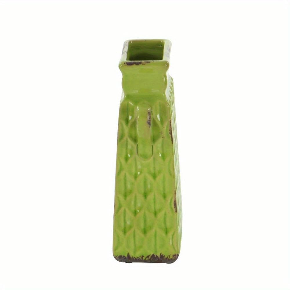 Vasi in Ceramica Multicolore Larghi 7" e Alti 10" con Manici, Set da 3