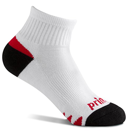 Prince Boys' Quarter Length Athletic Ankle Socks With Cushion For Active Kids (White, Large) #TOP2