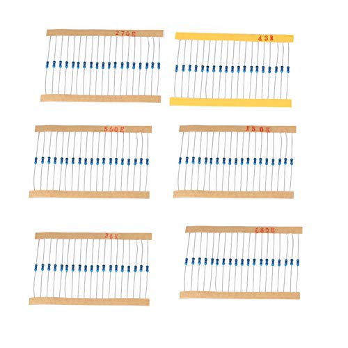 Resistores de Filme Metálico, 2600 Peças de 0,25 W 130 Tipos Resistores de Filme Metálico Conjunto d