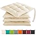 Gräfenstayn® 4er-Set Sitzkissen 40x40x3cm mit Haltebändern für Indoor und Outdoor mit Öko-Tex Siegel - (Creme) MI 4 günstig Kaufen-Gräfenstayn® 4er-Set Sitzkissen 40x40x3cm mit Haltebändern für Indoor und Outdoor mit Öko-Tex Siegel - (Creme)
