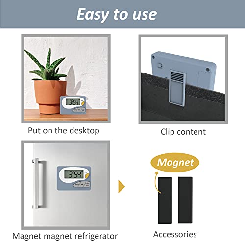 Digital Timer With Countdown Up Cooking Timer Clock, Magnet Back And Clip, Loud Alarm, Large Display Minutes And Seconds #TOP2
