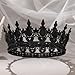 Black Crown for Women Crystal Tiara and Queen Crown for Women Wedding Headband for Bride Hair Accessories for Costume Birthday Party Cake Decoration Prom