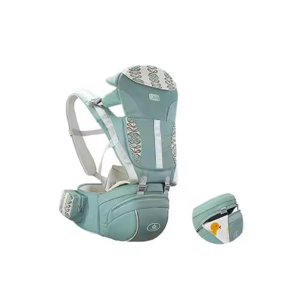 Naivete Baby Carrier, Adjustable Baby Hip Seat, Carrier for Toddler Kids, Carrier for 3-36 Months Kids, Multi Storage Pockets, Comfortable Cotton Straps, Safety Buckle & Belt, (1PC) (Magic Mint)-image-45