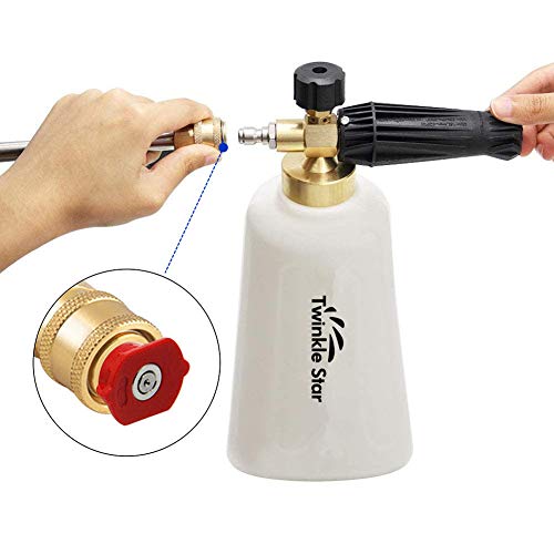 Twinkle Star Foam Cannon Snow Foam Lance With 1/4" Quick Connector, 5 Nozzle Tips For Pressure Washer Gun #TOP2