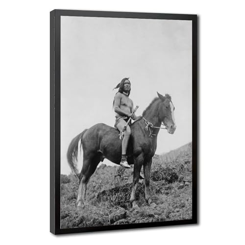 Impression sur toile Nez Perce à cheval WCYB cadre suspendu 20x30 cm